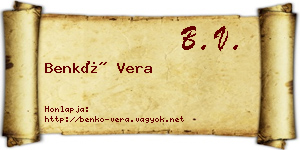 Benkő Vera névjegykártya