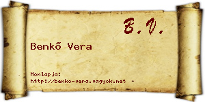 Benkő Vera névjegykártya