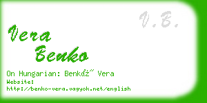vera benko business card